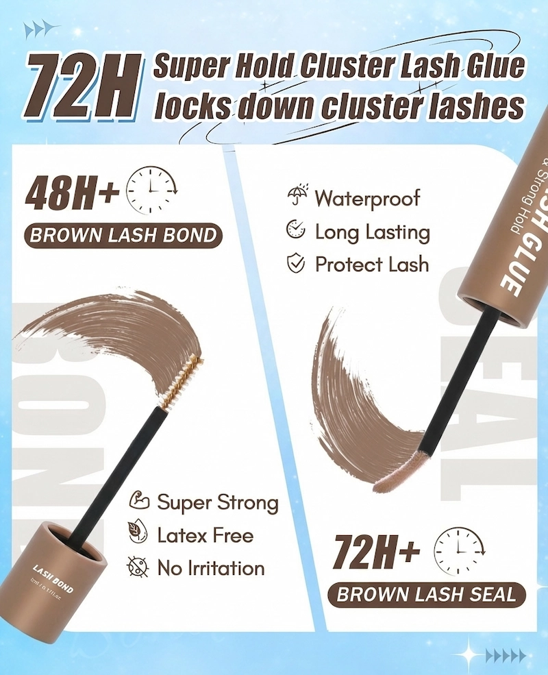 New Brown Color Bond Seal DIY Cluster Lashes Adhesive Long Lasting 5-7 Days